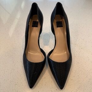 White House Black Market Shimmering Black Heels